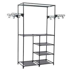 vidaXL Stojan na oblečen&iacute; ocel a netkan&aacute; textilie 87x44x158 cm čern&yacute;