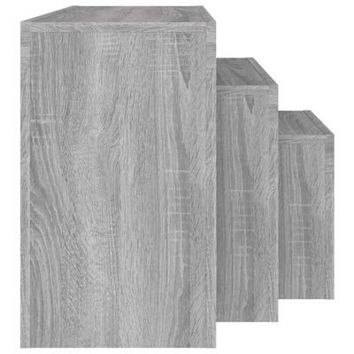 vidaXL Hnízdové konferenční stolky 3 ks šedé sonoma kompozitní dřevo