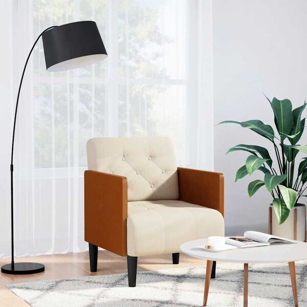 vidaXL Rozkládací křeslo s područkami, 55 cm, lněná