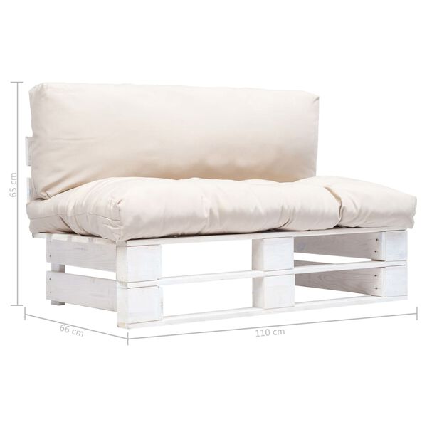 vidaXL Zahradn&iacute; pohovka z palet s p&iacute;skov&yacute;mi podu&scaron;kami borovice