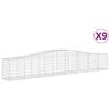 vidaXL Klenut&eacute; gabionov&eacute; ko&scaron;e 9 ks 400x50x60/80 cm pozinkovan&eacute; železo