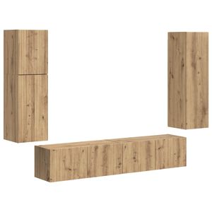 vidaXL Sestava TV skř&iacute;něk 4 pcs Artisanov&yacute; dub kompozitn&iacute; dřevo