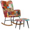 vidaXL Houpac&iacute; křeslo s podnožkou v&iacute;cebarevn&eacute; patchwork pl&aacute;tno