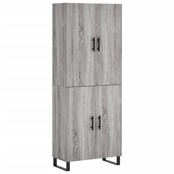 vidaXL Skř&iacute;ň highboard &scaron;ed&aacute; sonoma 69,5 x 34 x 180 cm kompozitn&iacute; dřevo