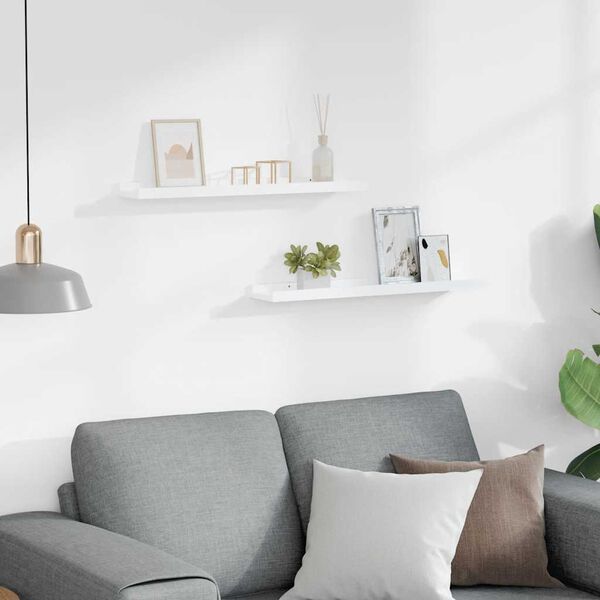 vidaXL Poličky na zar&aacute;movan&eacute; obr&aacute;zky 2 ks b&iacute;l&eacute; 60 x 9 x 3 cm MDF