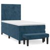 vidaXL Box spring postel s matrac&iacute; tmavě modr&aacute; 80 x 200 cm samet