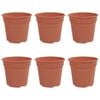 vidaXL Kulat&yacute; květin&aacute;č 6 pcs Cihlově červen&aacute; &Oslash; 19 x 16 cm Plast