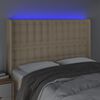 vidaXL Čelo postele s LED kr&eacute;mov&eacute; 147 x 16 x 118/128 cm textil