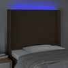 vidaXL Čelo postele s LED tmavě hněd&eacute; 83 x 16 x 118/128 cm textil