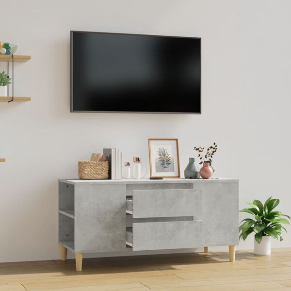 vidaXL TV skř&iacute;ňka betonově &scaron;ed&aacute; 102x44,5x50 cm kompozitn&iacute; dřevo