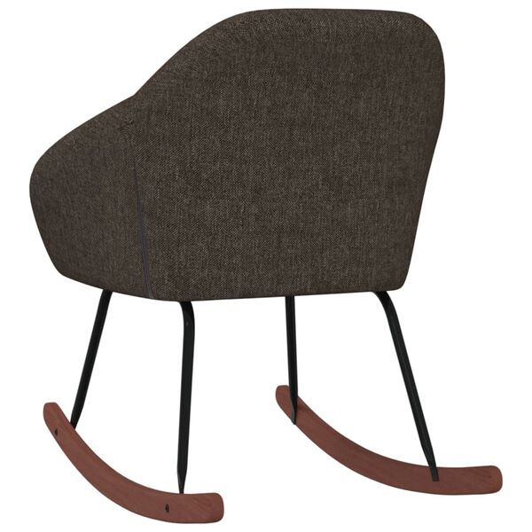 vidaXL Houpací křeslo tmavě hnědé textil