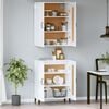 vidaXL Skř&iacute;ň highboard b&iacute;l&aacute; 69,5 x 34 x 180 cm kompozitn&iacute; dřevo