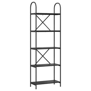vidaXL Knihovna 5 &uacute;rovn&iacute; 60 x 30 x 183 cm Kompozitn&iacute; dřevo Čern&yacute; dub