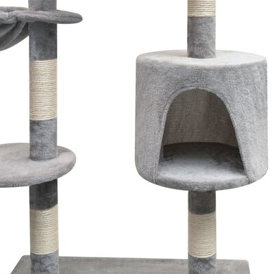 vidaXL Škrabadlo pro kočky se sisalovými sloupky, 125 cm, šedá