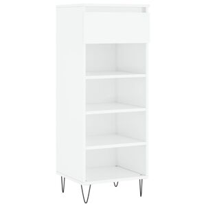 vidaXL Botn&iacute;k b&iacute;l&yacute; s vysok&yacute;m leskem 40 x 36 x 105 cm kompozitn&iacute; dřevo