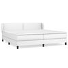 vidaXL Box spring postel s matrac&iacute; b&iacute;l&aacute; 200x200 cm uměl&aacute; kůže