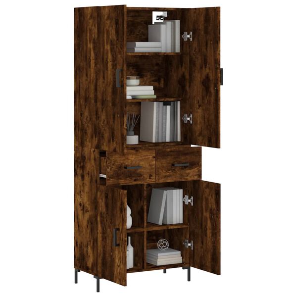 vidaXL Skř&iacute;ň highboard kouřov&yacute; dub 69,5 x 34 x 180 cm kompozitn&iacute; dřevo
