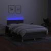 vidaXL Box spring postel s matrac&iacute; a LED tmavě &scaron;ed&aacute; 120x190 cm textil