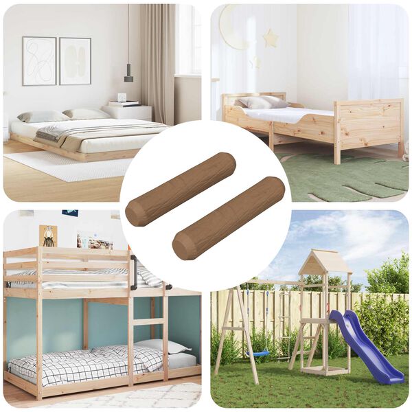 vidaXL Dřevěn&eacute; kol&iacute;ky 2 pcs Hněd&aacute; &Oslash;8 x 35 mm masivn&iacute; dřevo