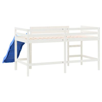 vidaXL Dětská patrová postel se skluzavkou bílá 80x200 cm borové dřevo