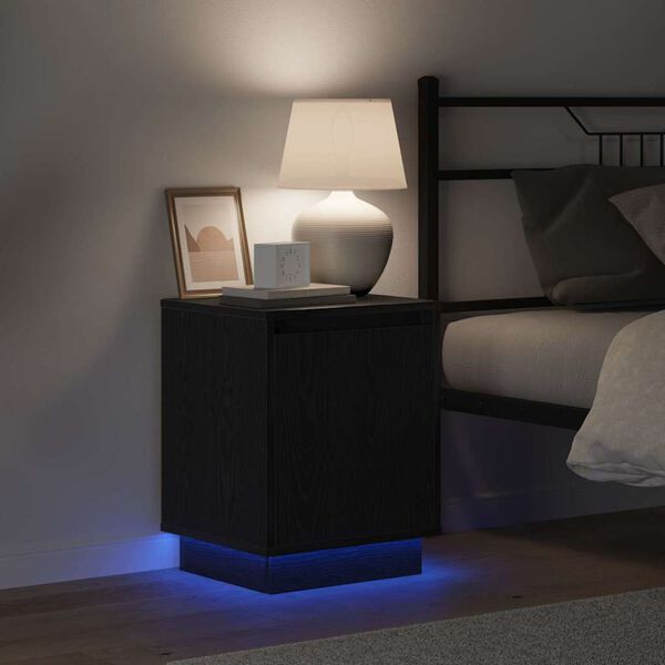 vidaXL Nočn&iacute; skř&iacute;ňka Čern&yacute; dub 39 x 34,5 x 50 cm Kompozitn&iacute; dřevo