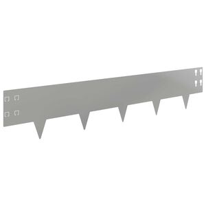 vidaXL Okraj tr&aacute;vn&iacute;ku 10 pcs 100 x 20 cm Ocel Stř&iacute;brn&aacute;