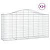 vidaXL Klenut&eacute; gabionov&eacute; ko&scaron;e 14ks 200x50x100/120cm pozinkovan&eacute; železo