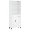 vidaXL Skř&iacute;ň highboard b&iacute;l&aacute; 69,5 x 34 x 180 cm kompozitn&iacute; dřevo