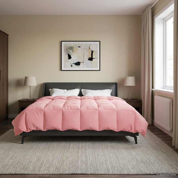 vidaXL Letn&iacute; přikr&yacute;vka &Scaron;něrov&aacute;n Růžov&aacute; 240 x 260 cm Mikrovl&aacute;kno