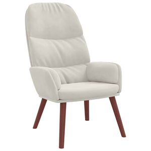 vidaXL Relaxačn&iacute; židle kr&eacute;mově b&iacute;l&aacute; samet