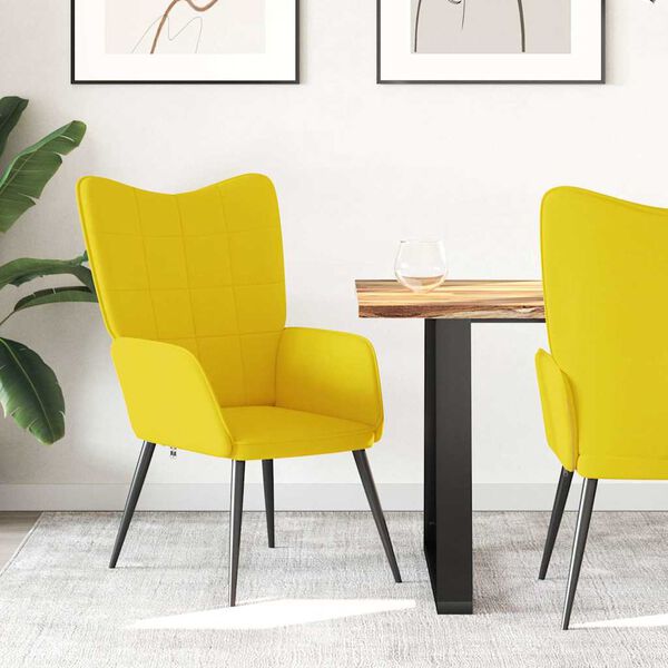 vidaXL Relaxačn&iacute; židle hořčicově žlut&aacute; textil