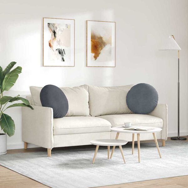 vidaXL Pol&scaron;t&aacute;ře na sedadla 2 pcs Tmavě &scaron;ed&aacute; &Oslash; 40 x 13 cm samet