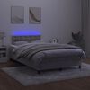 vidaXL Box spring postel s matrac&iacute; a LED světle &scaron;ed&aacute; 120x200 cm samet