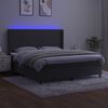 vidaXL Box spring postel s matrac&iacute; a LED tmavě &scaron;ed&aacute; 160x200 cm samet
