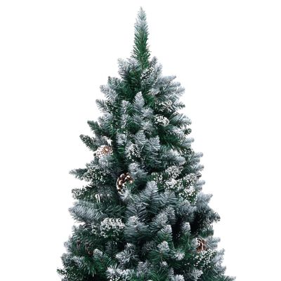 vidaXL Umělý vánoční stromek s LED a šiškami a bílým sněhem 240 cm