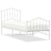 vidaXL Kovov&yacute; r&aacute;m postele s hlavov&yacute;m a nožn&iacute;m čelem b&iacute;l&yacute; 75 x 190 cm