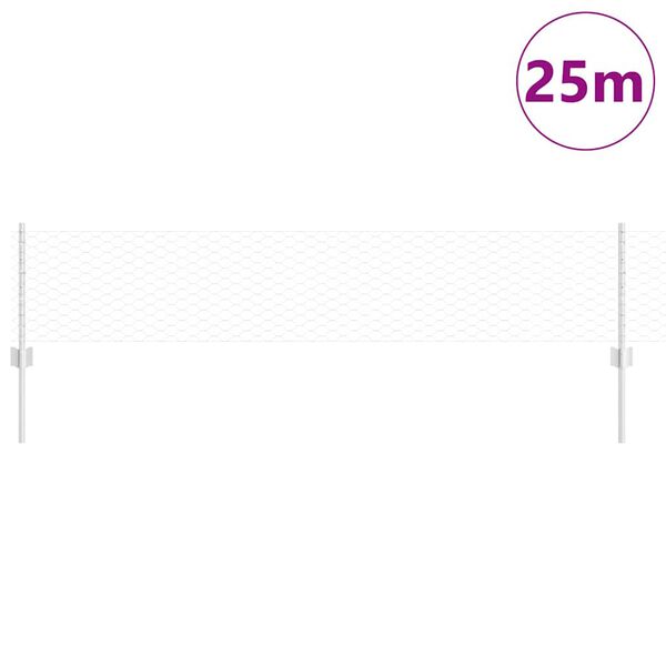 vidaXL Plot s sloupkem Stříbrná 0,4 x 25 m Ocel