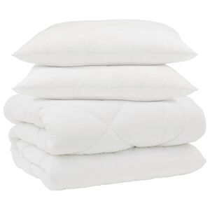 vidaXL Zimn&iacute; přikr&yacute;vka s pol&scaron;t&aacute;řem 3 pcs B&iacute;l&aacute; Mikrovl&aacute;kno