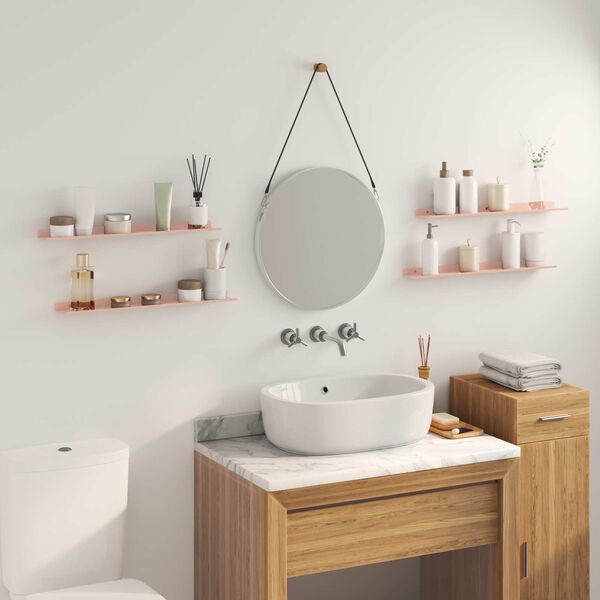 vidaXL Plovouc&iacute; police N&aacute;stěnn&yacute; 4 pcs Růžov&aacute; 60 x 8,5 x 2,5 cm Ocel