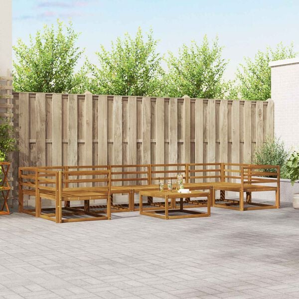 vidaXL Venkovn&iacute; pohovkov&aacute; souprava 8 pcs Př&iacute;rodn&iacute;