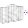 vidaXL Klenut&eacute; gabionov&eacute; ko&scaron;e 20ks 200x50x120/140cm pozinkovan&eacute; železo