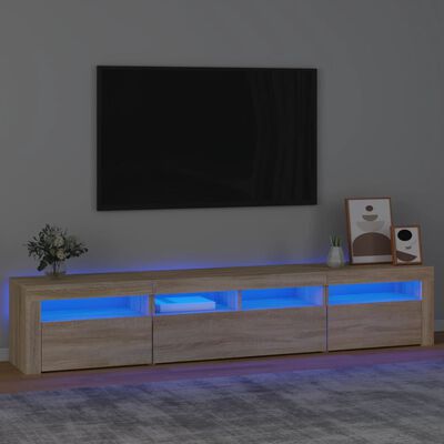 vidaXL TV skříňka s LED osvětlením dub sonoma 210 x 35 x 40 cm