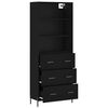 vidaXL Skř&iacute;ň highboard čern&aacute; 69,5 x 34 x 180 cm kompozitn&iacute; dřevo