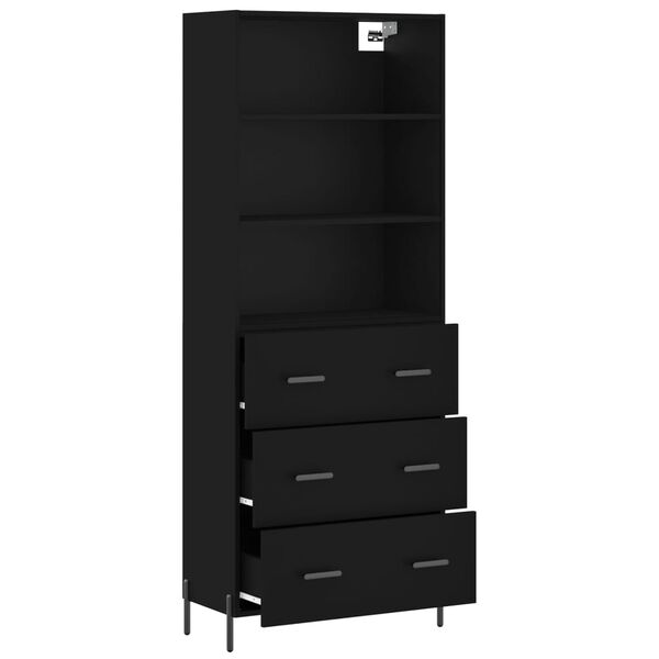 vidaXL Skř&iacute;ň highboard čern&aacute; 69,5 x 34 x 180 cm kompozitn&iacute; dřevo