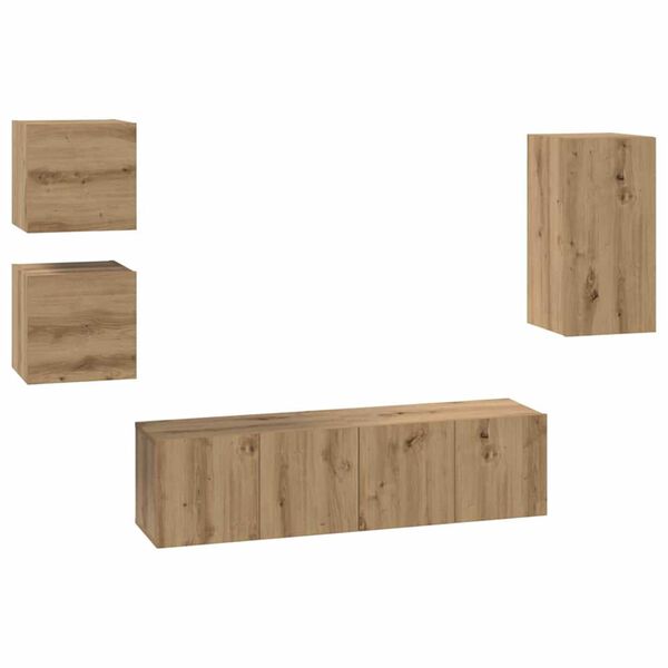 vidaXL Sada skř&iacute;n&iacute; na TV N&aacute;stěnn&yacute; 5 pcs dub artisan 30.5 x 30 x 60 cm