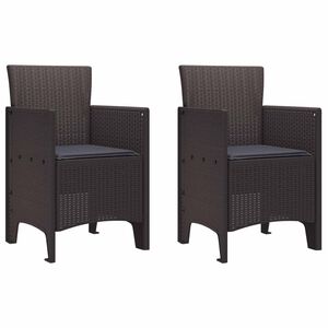 vidaXL Zahradní křeslo 2 pcs Hnědá 53 x 49 x 85 cm PP