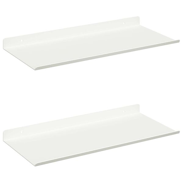 vidaXL Plovouc&iacute; police N&aacute;stěnn&yacute; 2 pcs B&iacute;l&yacute; 40 x 18 x 2,5 cm Ocel