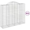 vidaXL Klenut&eacute; gabionov&eacute; ko&scaron;e 11ks 200x50x160/180cm pozinkovan&eacute; železo