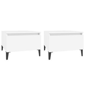 vidaXL Odkl&aacute;dac&iacute; stolky 2 ks b&iacute;l&eacute; 50 x 46 x 35 cm kompozitn&iacute; dřevo