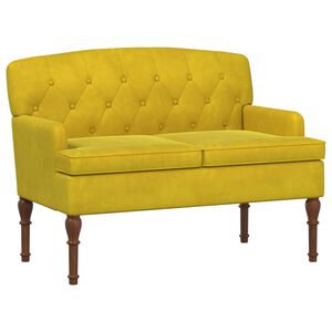 vidaXL Pohovka s knofl&iacute;kov&yacute;m pro&scaron;&iacute;v&aacute;n&iacute;m Světl&aacute; žlut&aacute; 111 x 65 x 79 cm